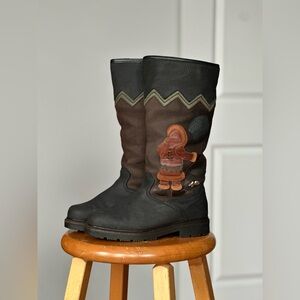 Vintage Anfibio Canada Shearling Leather Boots